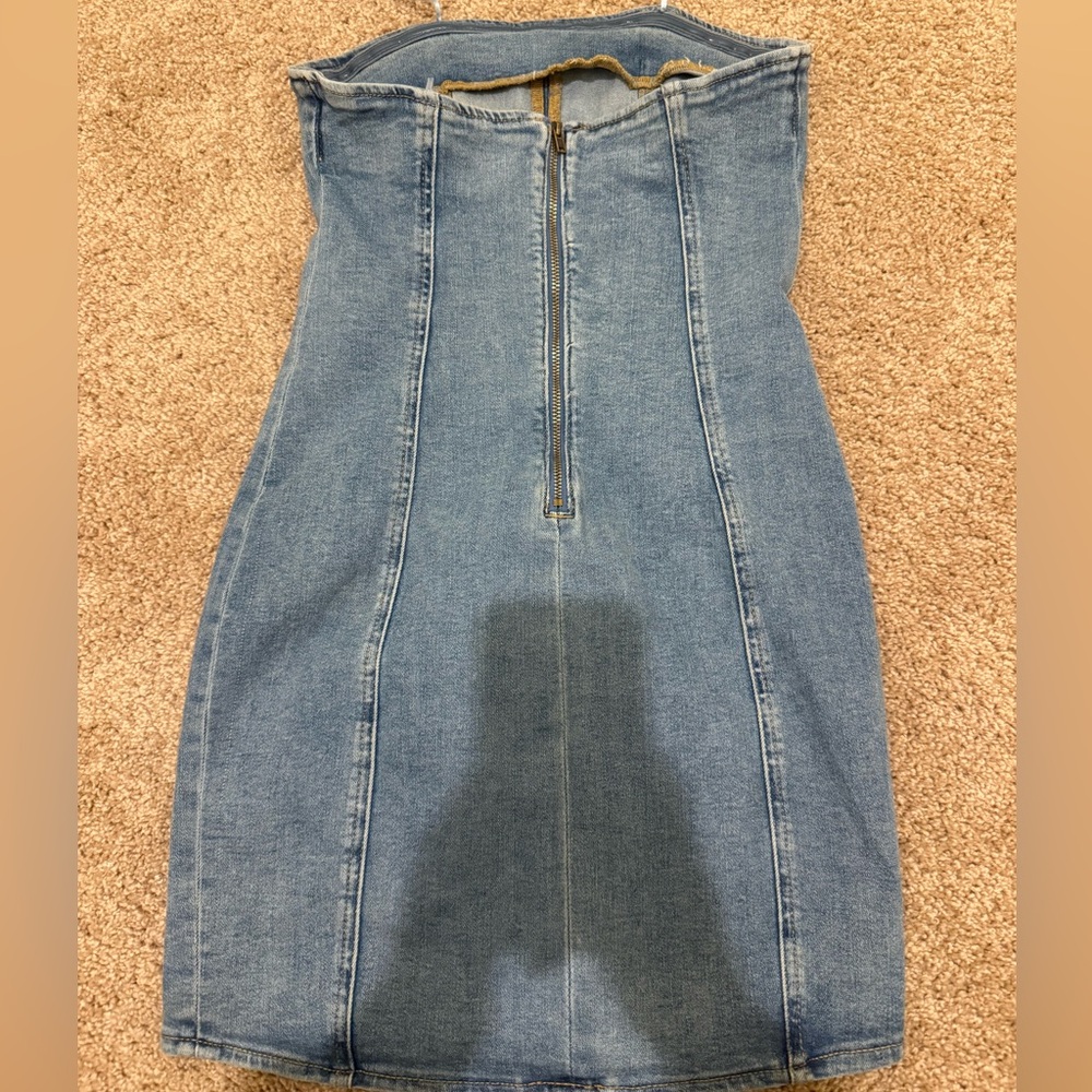 Strapless Denim Mini Dress Garage - Picture 4 of 5